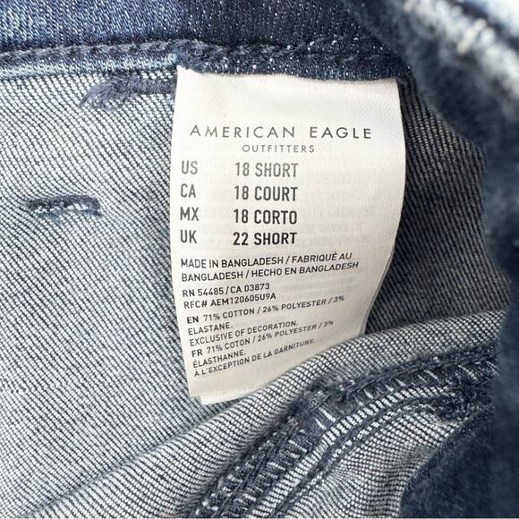 NWT AE American Eagle Hi-Rise Jegging Cargo Skinny Jeans Dark Wash Size 18 Short - Picture 13 of 15